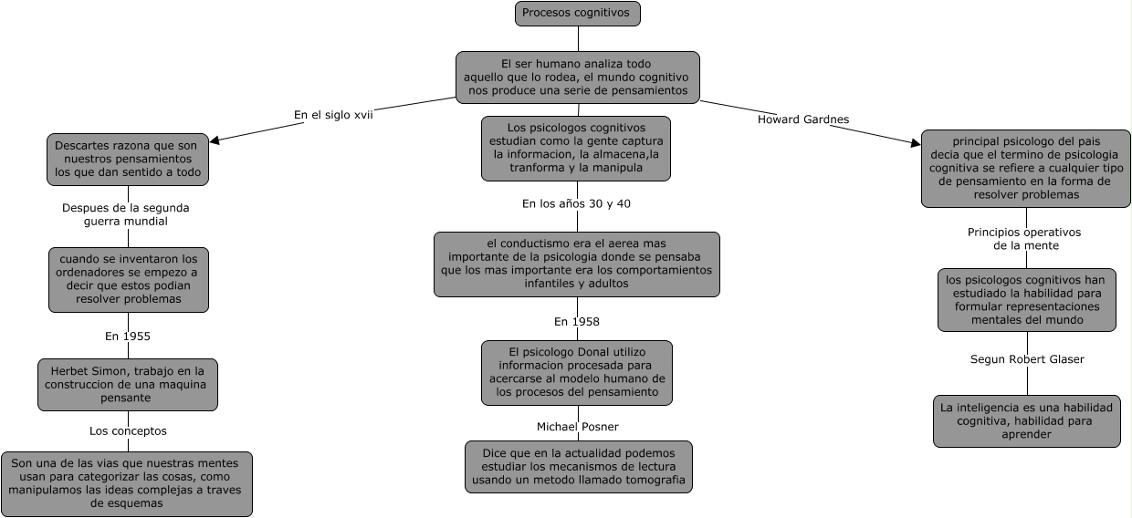 mapa conceptual, procesos cognitivos